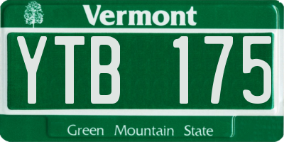 VT license plate YTB175