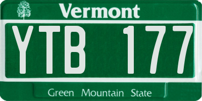 VT license plate YTB177