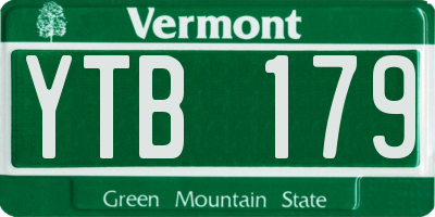 VT license plate YTB179