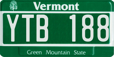 VT license plate YTB188