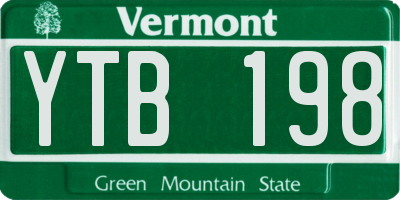 VT license plate YTB198