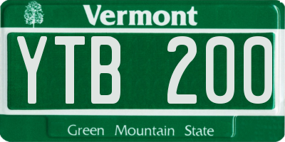 VT license plate YTB200
