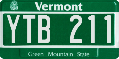 VT license plate YTB211