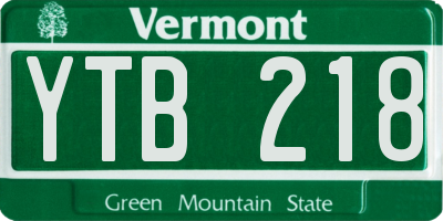 VT license plate YTB218