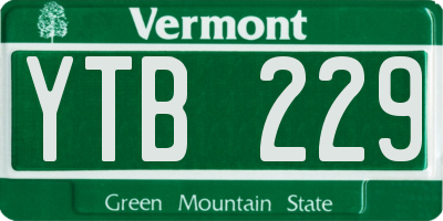 VT license plate YTB229