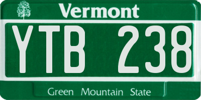 VT license plate YTB238