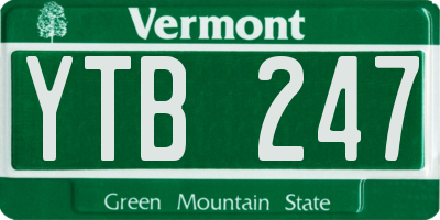 VT license plate YTB247