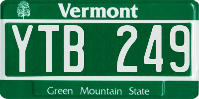 VT license plate YTB249