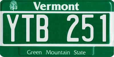VT license plate YTB251