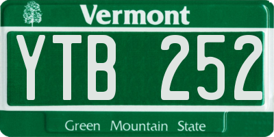 VT license plate YTB252