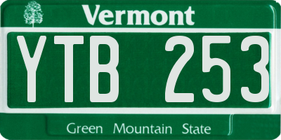 VT license plate YTB253