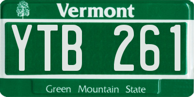 VT license plate YTB261
