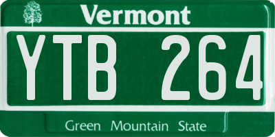 VT license plate YTB264