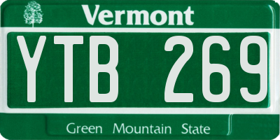 VT license plate YTB269