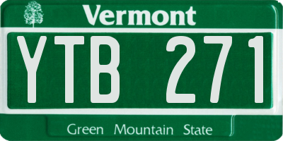 VT license plate YTB271