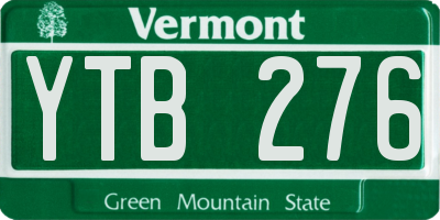 VT license plate YTB276