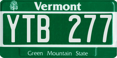 VT license plate YTB277