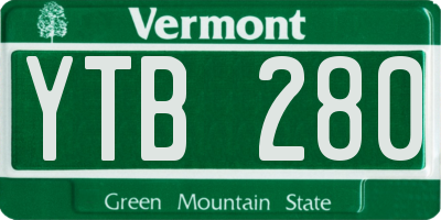 VT license plate YTB280