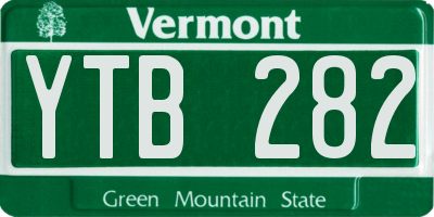 VT license plate YTB282