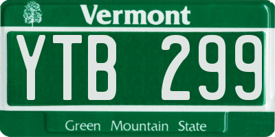 VT license plate YTB299