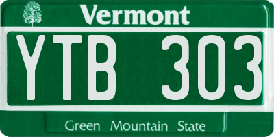 VT license plate YTB303