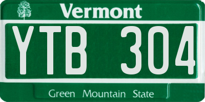 VT license plate YTB304