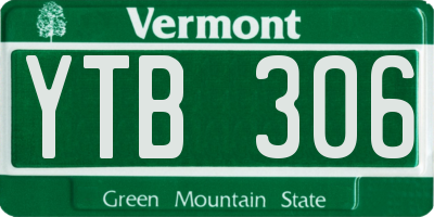 VT license plate YTB306