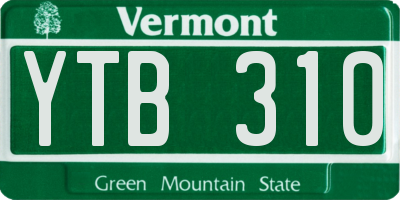 VT license plate YTB310