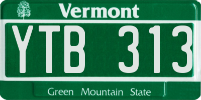 VT license plate YTB313