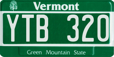 VT license plate YTB320