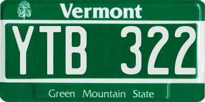 VT license plate YTB322