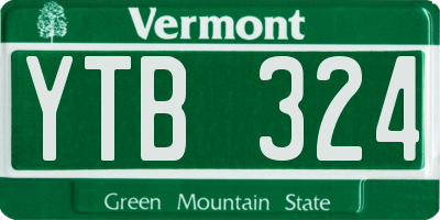 VT license plate YTB324