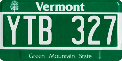 VT license plate YTB327