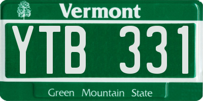 VT license plate YTB331