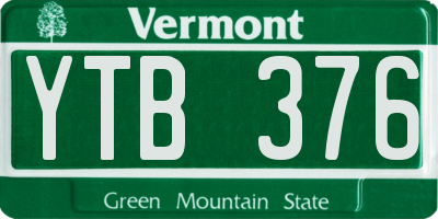 VT license plate YTB376