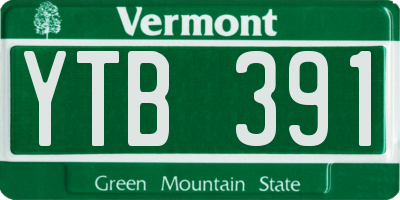 VT license plate YTB391