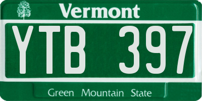 VT license plate YTB397