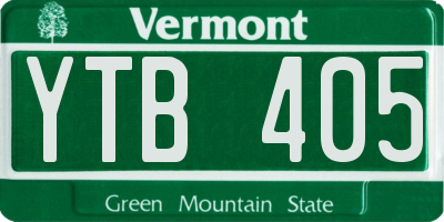 VT license plate YTB405