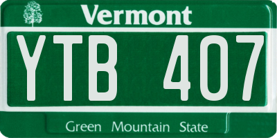 VT license plate YTB407