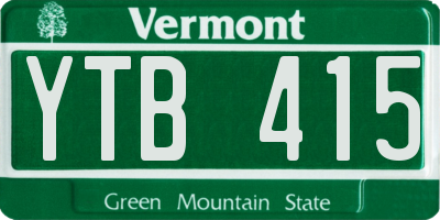 VT license plate YTB415