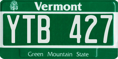 VT license plate YTB427