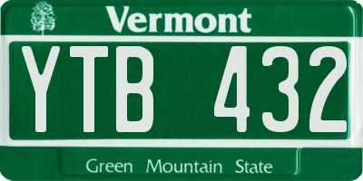 VT license plate YTB432