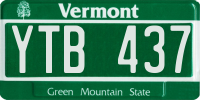 VT license plate YTB437