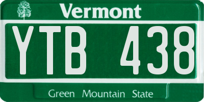 VT license plate YTB438