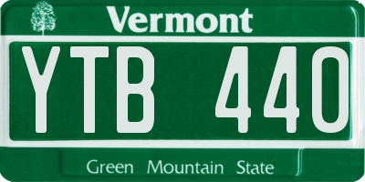 VT license plate YTB440
