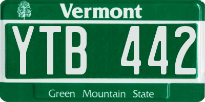 VT license plate YTB442