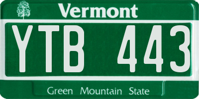 VT license plate YTB443