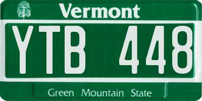 VT license plate YTB448