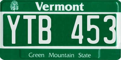 VT license plate YTB453