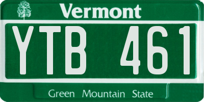 VT license plate YTB461